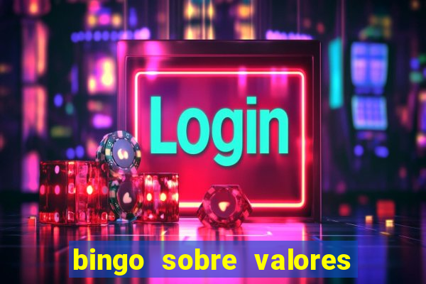 bingo sobre valores para imprimir